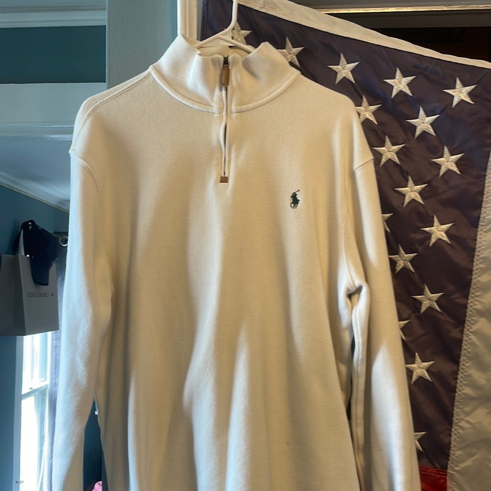 Polo white quarter zip